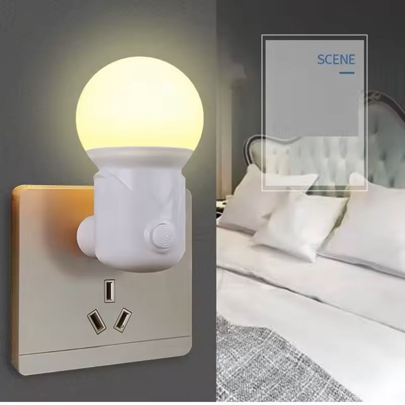 LED Night Light With EUUS Plug 2 Color Dimmer Lamp For Eye Protection Baby Nursing  Reading Room 4