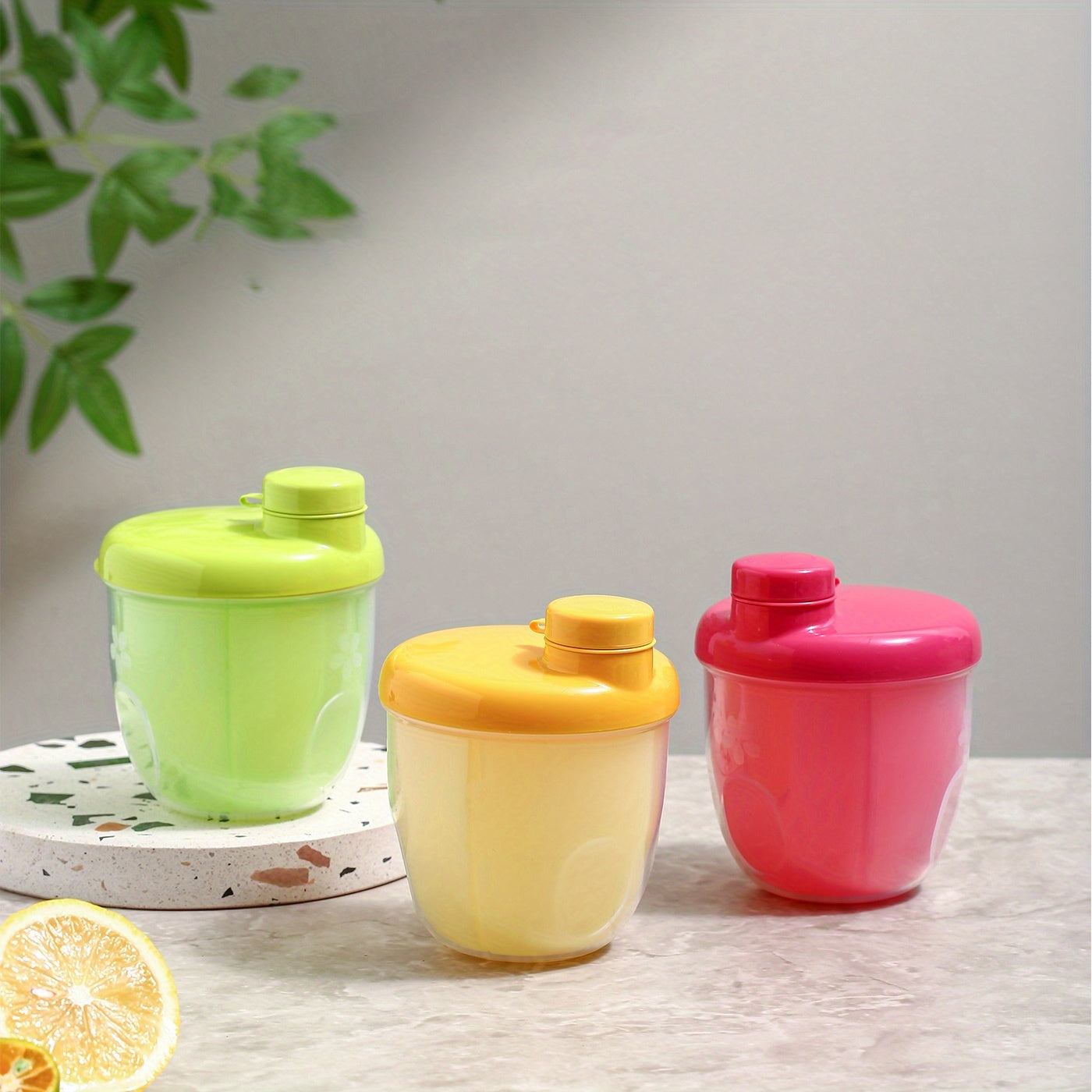 Milk Powder Container, Grid Baby Travel Food Formula Dispenser, Snack Storage Box for Outdoor Feeding