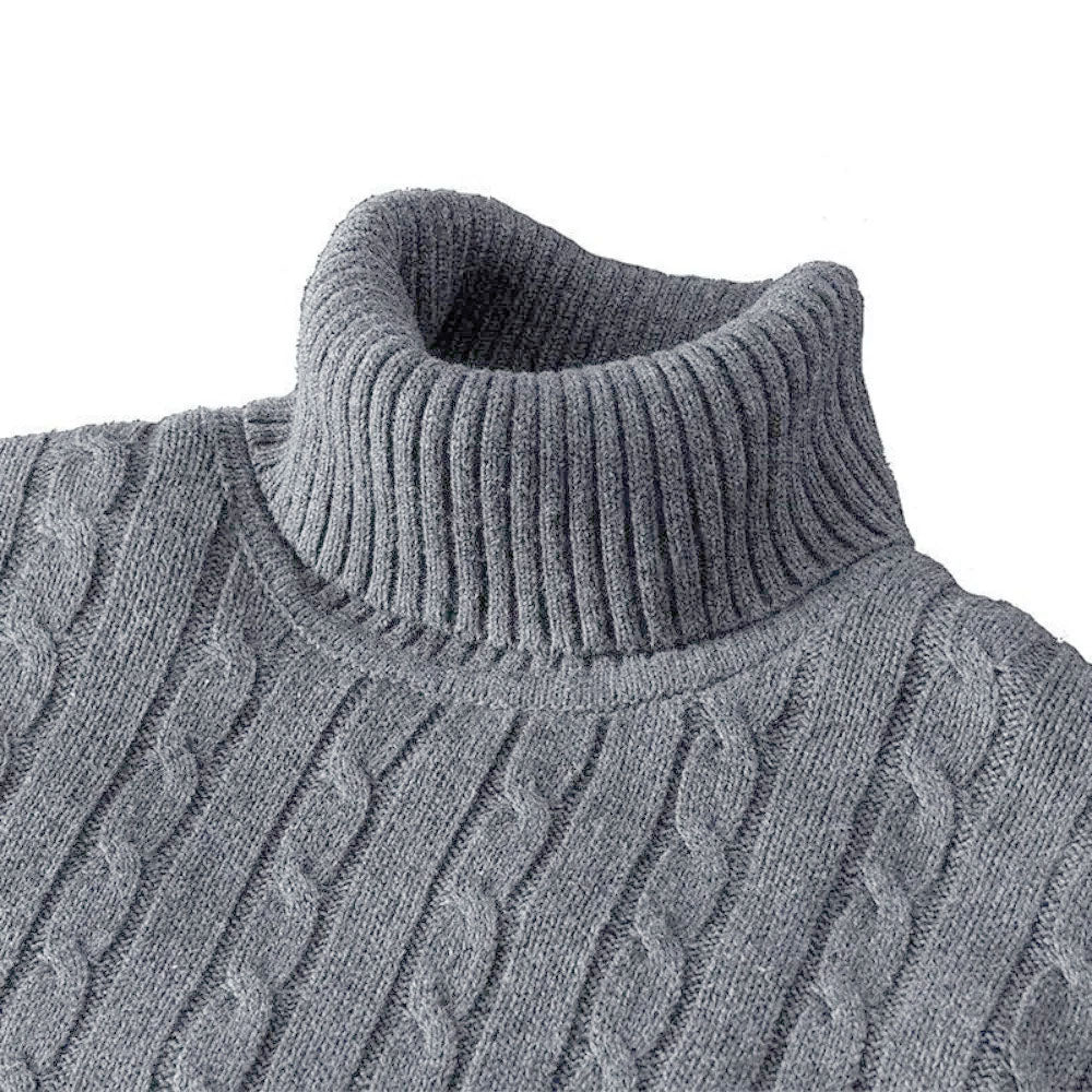 Mens Turtleneck Sweater High Neck Pullover Elastic Sweatwear Casual Knitted Sweaters Fall Winter Me 2