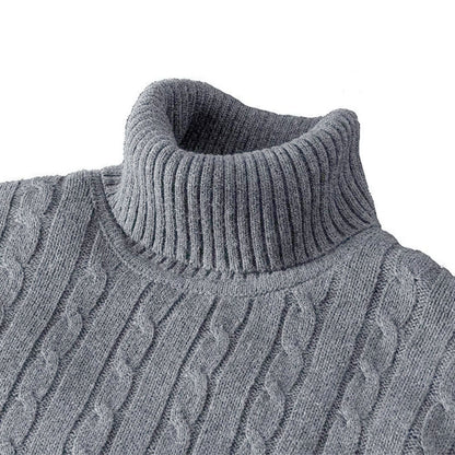Mens Turtleneck Sweater High Neck Pullover Elastic Sweatwear Casual Knitted Sweaters Fall Winter Me 2