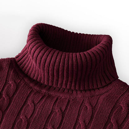 Mens Turtleneck Sweater High Neck Pullover Elastic Sweatwear Casual Knitted Sweaters Fall Winter Me 3