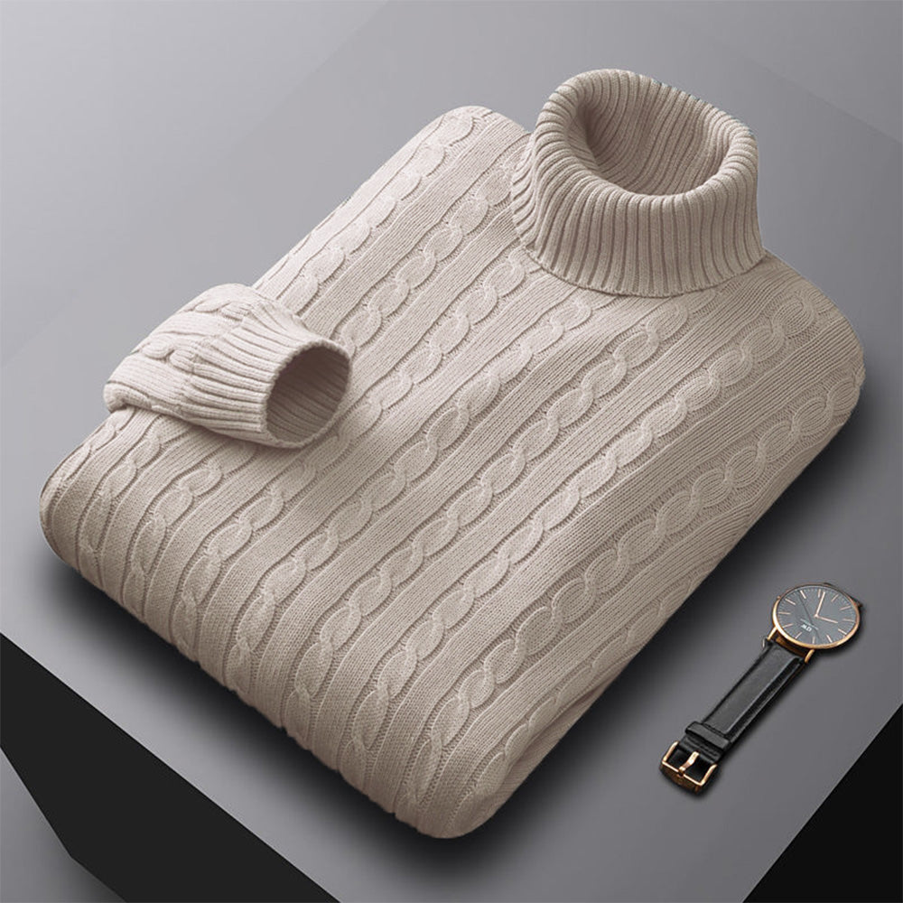 Mens Turtleneck Sweater High Neck Pullover Elastic Sweatwear Casual Knitted Sweaters Fall Winter Me 6