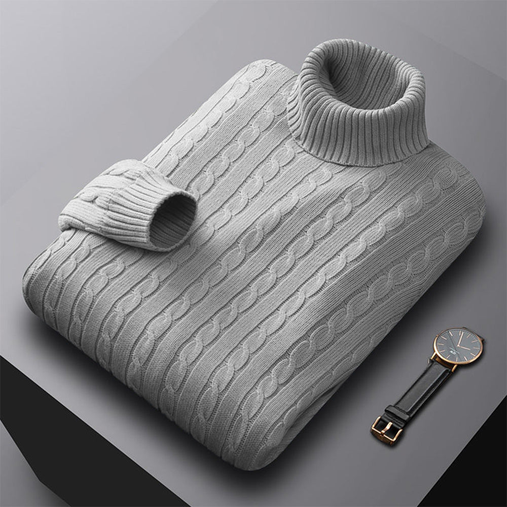Mens Turtleneck Sweater High Neck Pullover Elastic Sweatwear Casual Knitted Sweaters Fall Winter Me 7