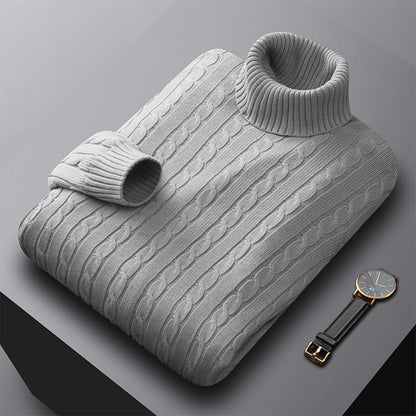 Mens Turtleneck Sweater High Neck Pullover Elastic Sweatwear Casual Knitted Sweaters Fall Winter Me 7