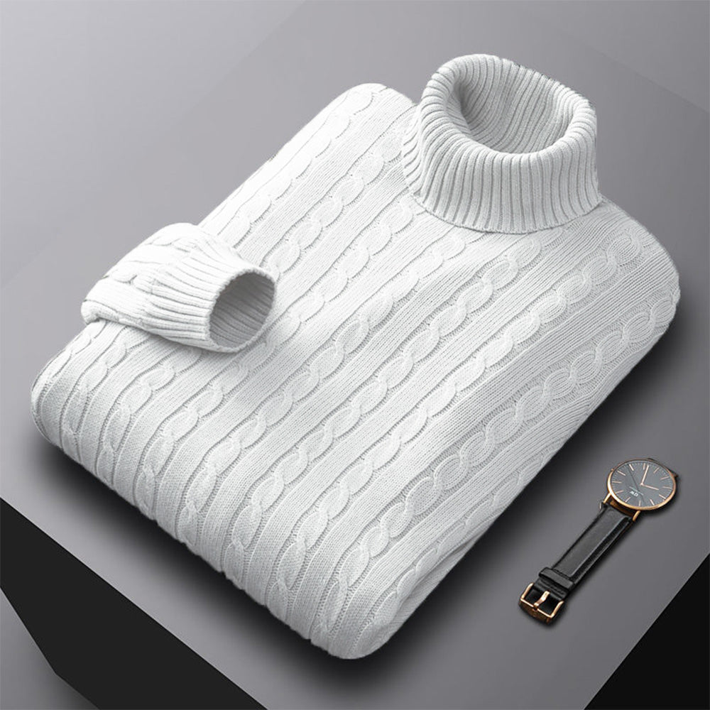 Mens Turtleneck Sweater High Neck Pullover Elastic Sweatwear Casual Knitted Sweaters Fall Winter Me 5