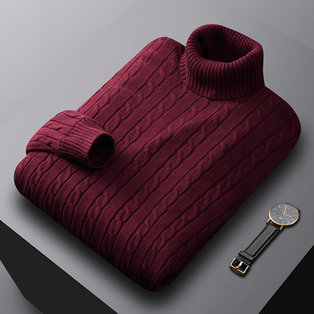 Mens Turtleneck Sweater High Neck Pullover Elastic Sweatwear Casual Knitted Sweaters Fall Winter Me 8