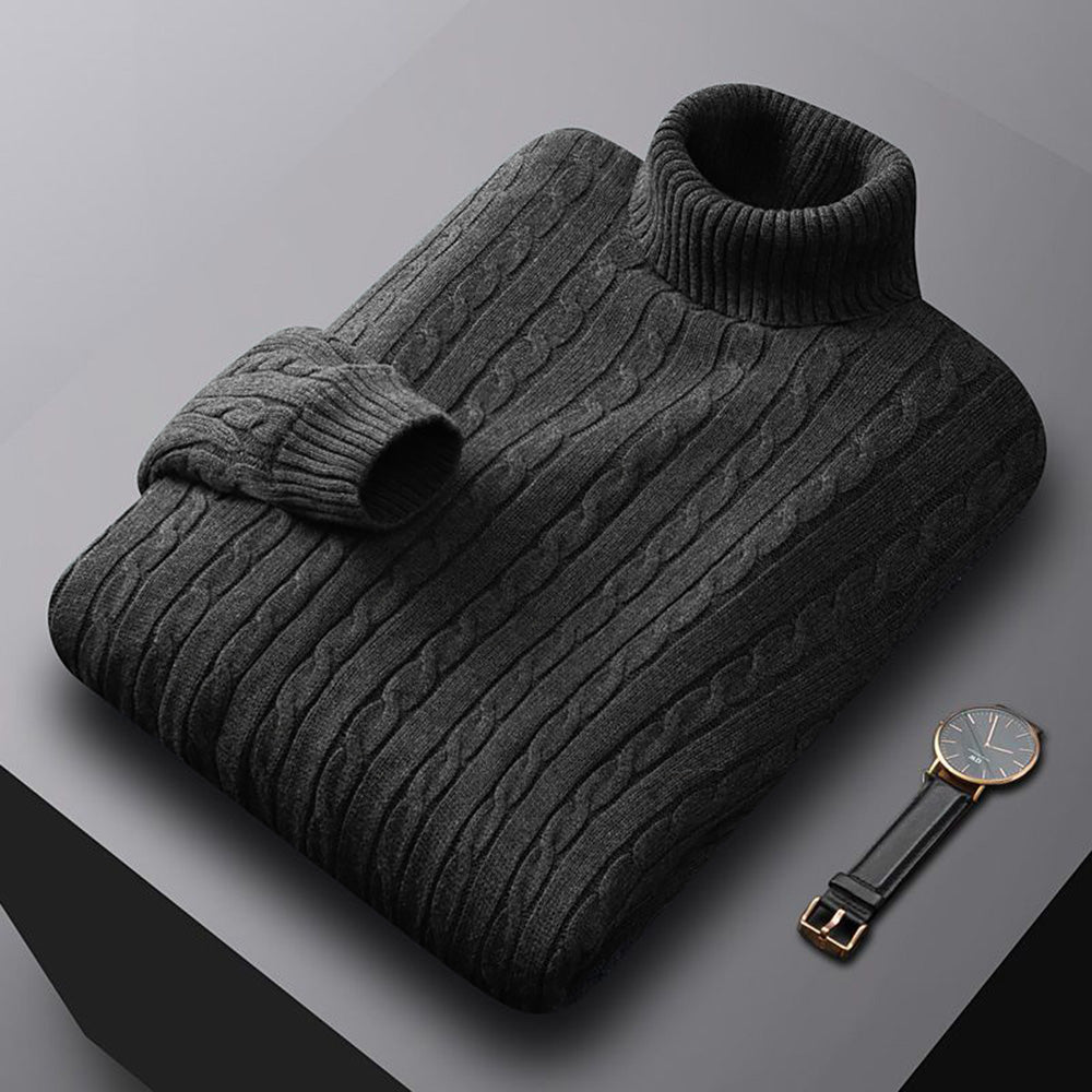 Mens Turtleneck Sweater High Neck Pullover Elastic Sweatwear Casual Knitted Sweaters Fall Winter Me 9