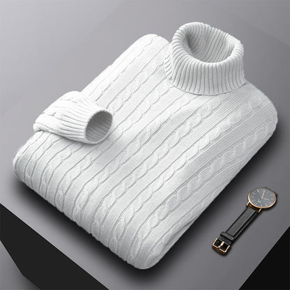 Mens Turtleneck Sweater High Neck Pullover Elastic Sweatwear Casual Knitted Sweaters Fall Winter Me 10