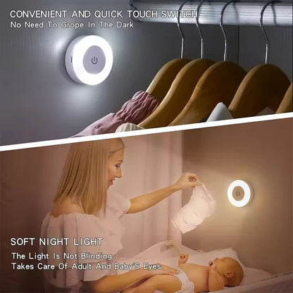 EnergySaver Touch LED Night Lamp  USB Rechargeable Dimmable 3Color Wall  Magnetic Base Nightlight 1