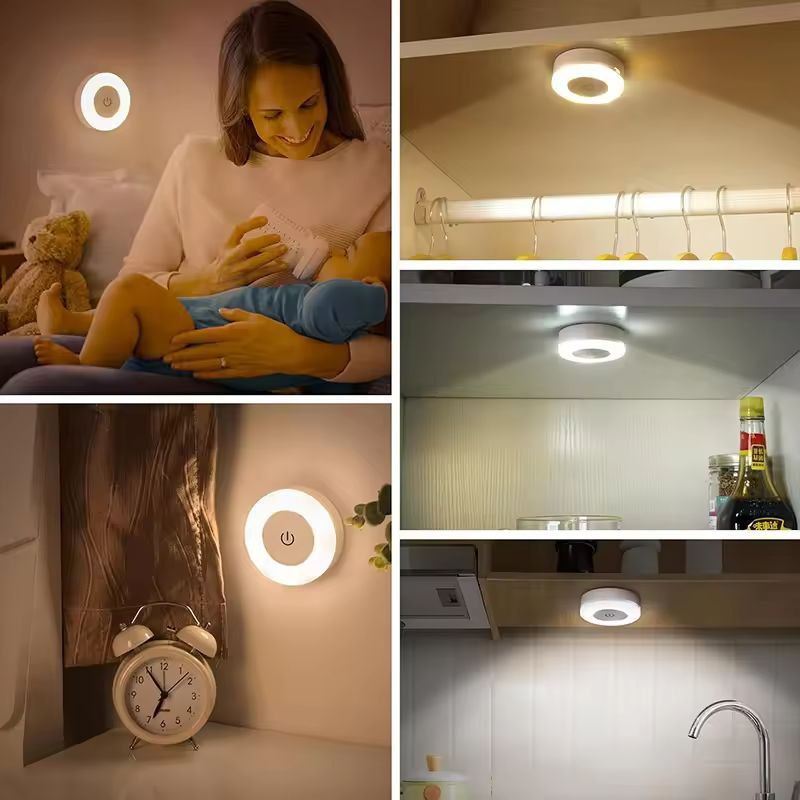 EnergySaver Touch LED Night Lamp  USB Rechargeable Dimmable 3Color Wall  Magnetic Base Nightlight 2