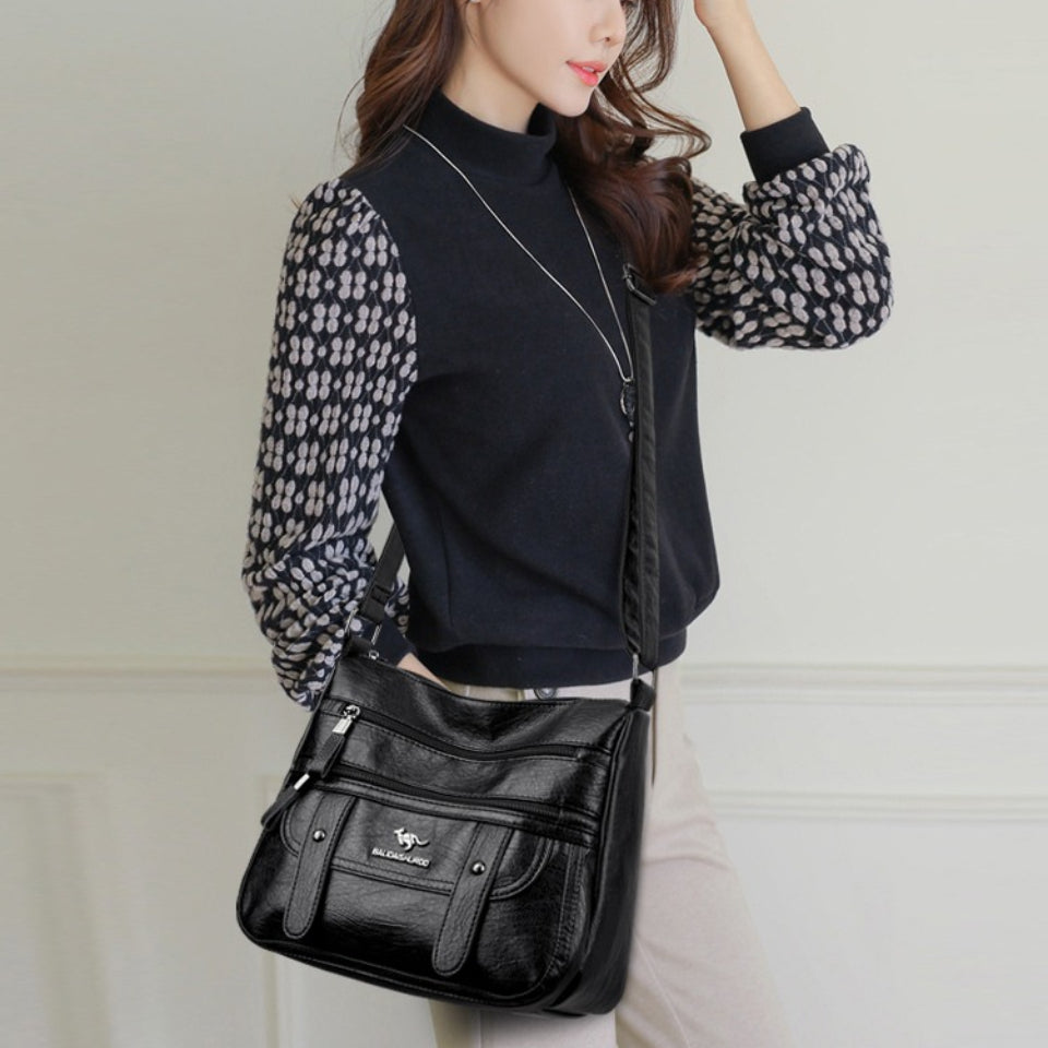 Designer PU Leather Messenger Bags for Women, Luxury Shoulder Purses, Crossbody Handbags