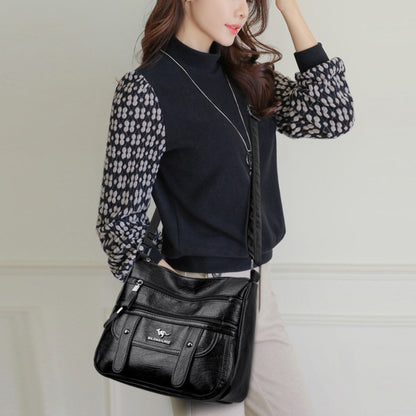 Designer PU Leather Messenger Bags for Women, Luxury Shoulder Purses, Crossbody Handbags