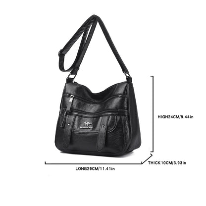 Designer PU Leather Messenger Bags For Women Luxury Shoulder Purses Crossbody Handbags 3