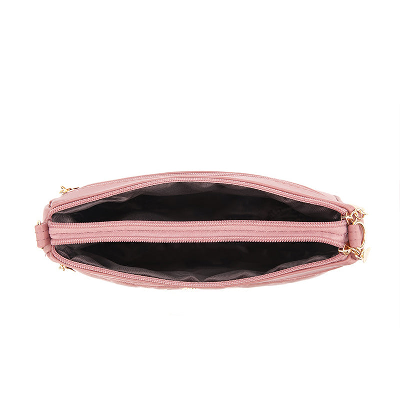 Zipper PU Leather Crossbody Bags, New Fashion Shoulder Bag for Women, Large Capacity Embroidery Handbag and Small Purse