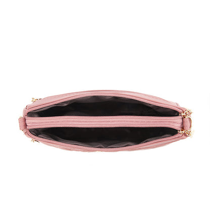 Zipper PU Leather Crossbody Bags, New Fashion Shoulder Bag for Women, Large Capacity Embroidery Handbag and Small Purse