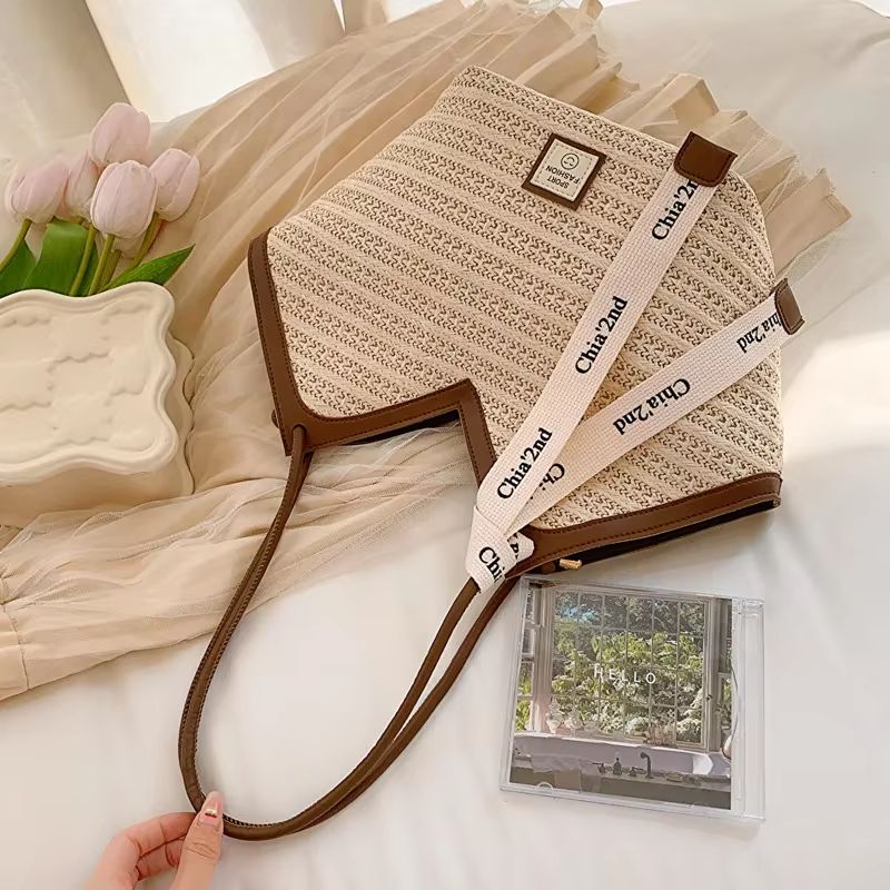 Straw Beach Shoulder Bag Retro Handmade Woven Summer Handbag For Women 10