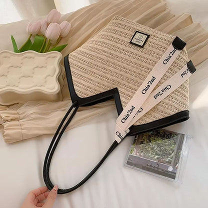 Straw Beach Shoulder Bag Retro Handmade Woven Summer Handbag For Women 6
