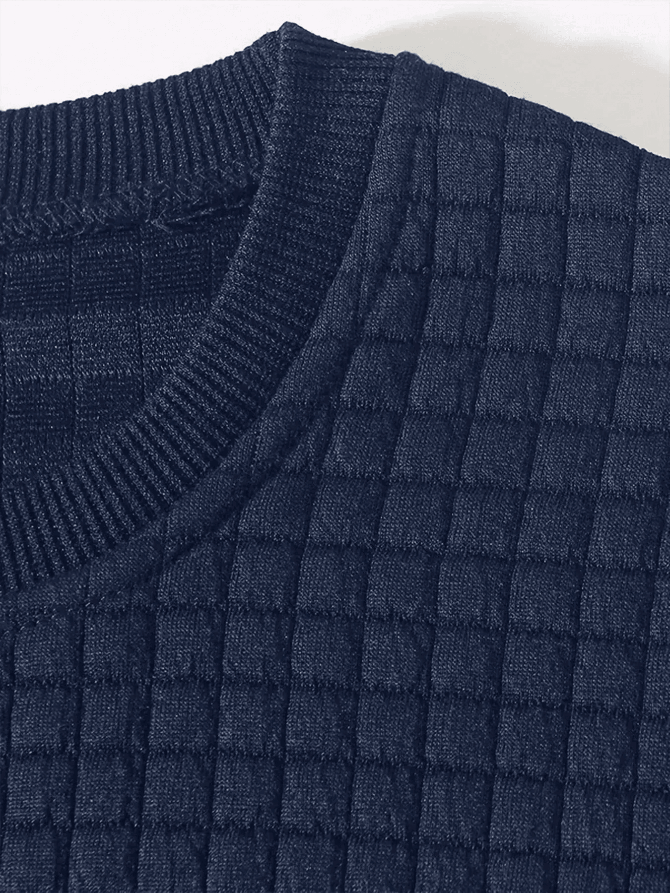 Autumn Mens Crew Neck Pullover Solid Color Knitted Streetwear Jacquard Check Sweatshirt Long Sleeve