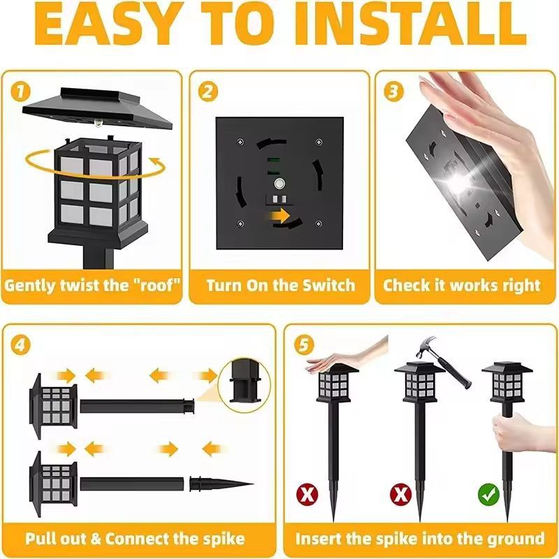 RadiantGrove Solar Pathway Light Set  Waterproof Outdoor Walkway LED Lights for Garden Yard Drivewa 3