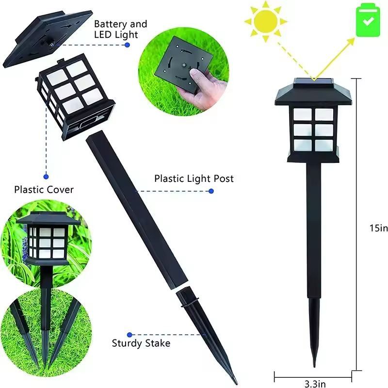 RadiantGrove Solar Pathway Light Set  Waterproof Outdoor Walkway LED Lights for Garden Yard Drivewa 4