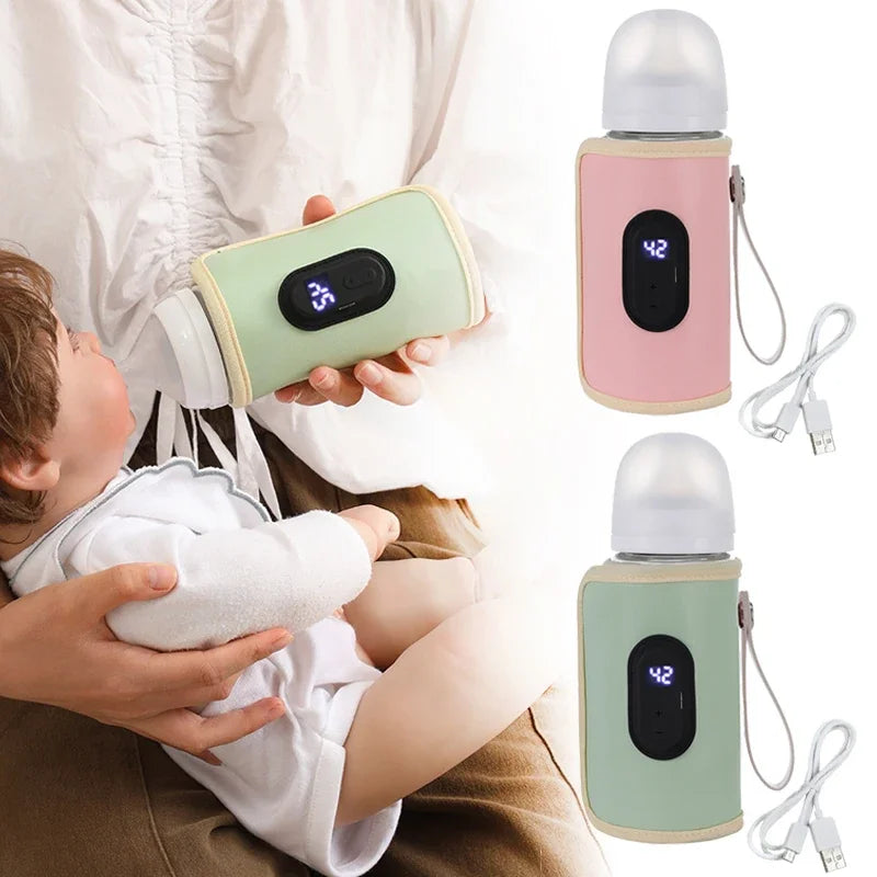 Portable USB Baby Bottle Heater, Insulated Bag, Safe Milk Warmer for Winter Travel