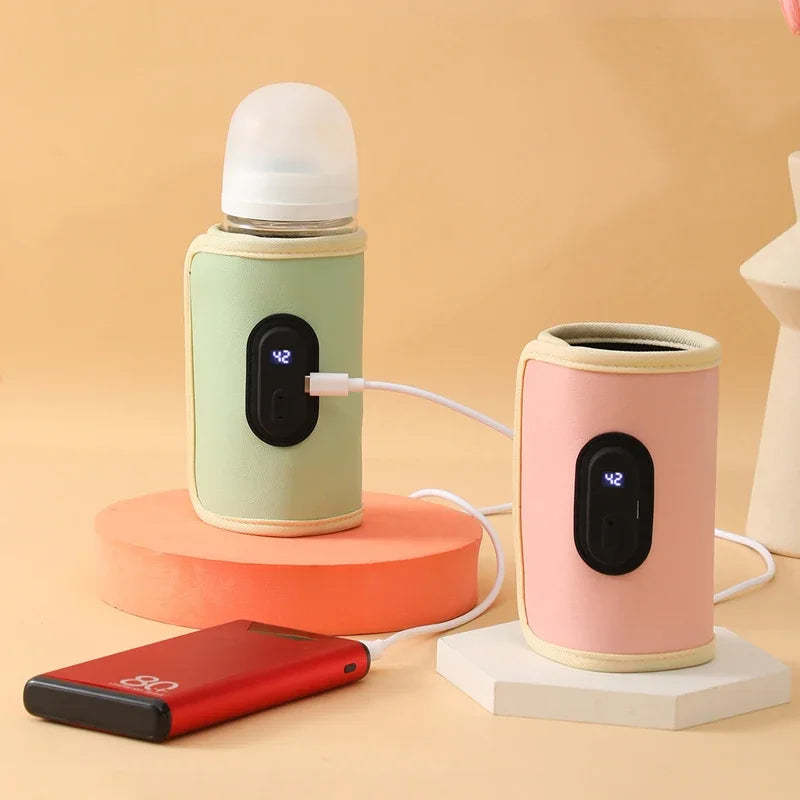 Portable USB Baby Bottle Heater Insulated Bag Safe Milk Warmer For Winter Travel 2