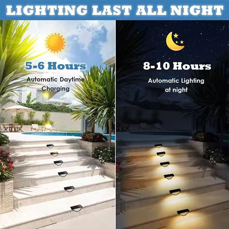 SolarGlow Fence  Deck Lighting Set  Outdoor Waterproof Solar Deck Lights 6