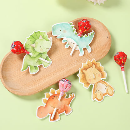 Birthday Party Decor Dinosaur Lollipop Holder Card Roar Dino Favors 1