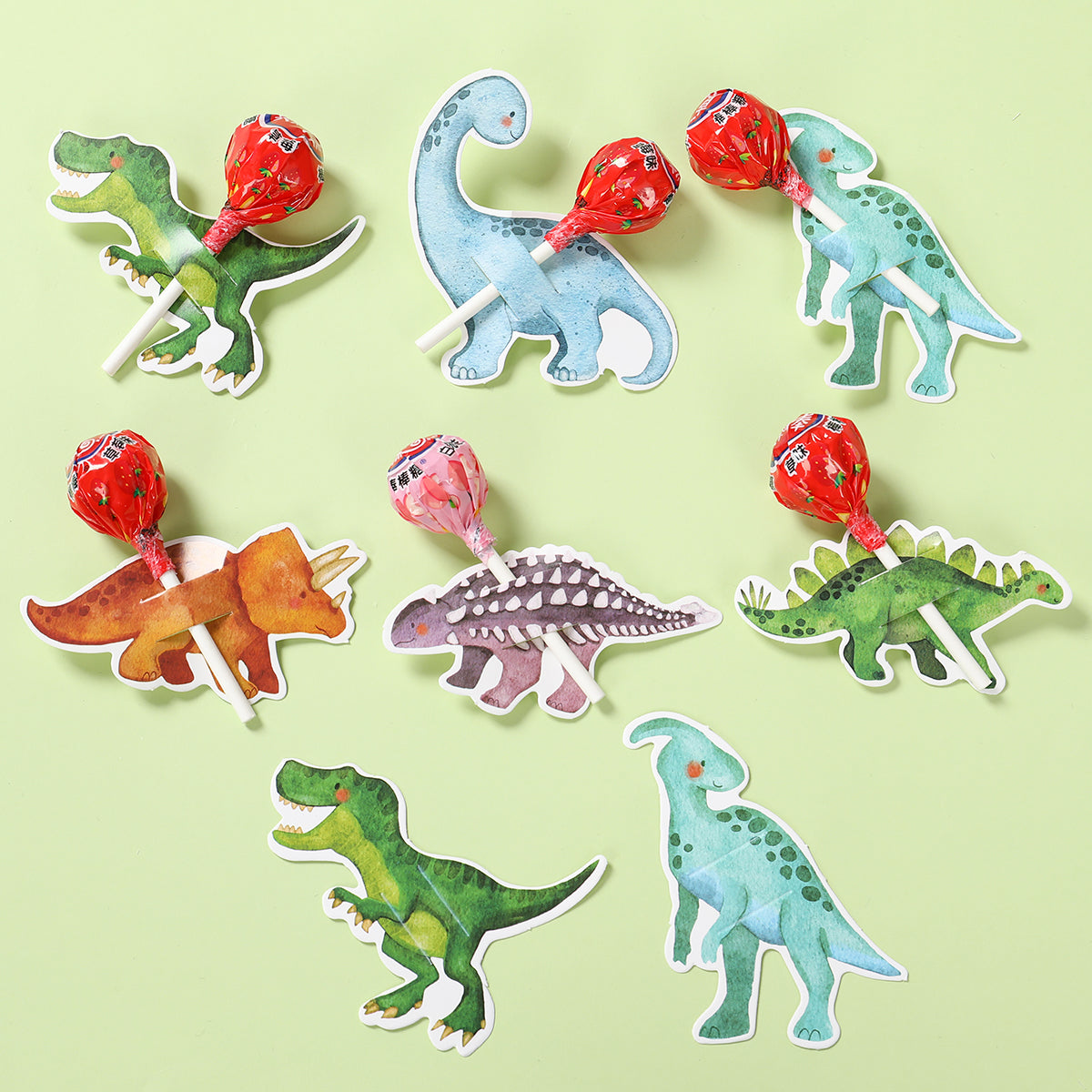 Birthday Party Decor Dinosaur Lollipop Holder Card Roar Dino Favors 4