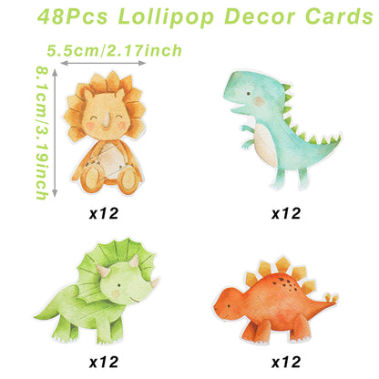 Birthday Party Decor Dinosaur Lollipop Holder Card Roar Dino Favors 5