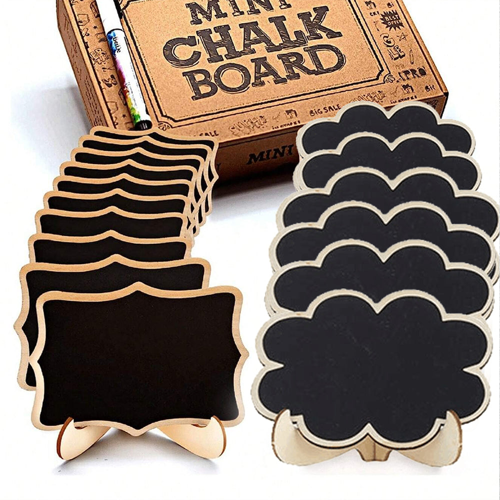 Wooden Chalkboards for Weddings, Mini Chalkboard Signs With Easel, Birthday Message Labels