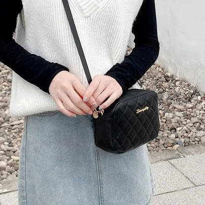 Simple Embroidery Checkered Crossbody Camera Bag For Women Checkered Crossbody Bag 1