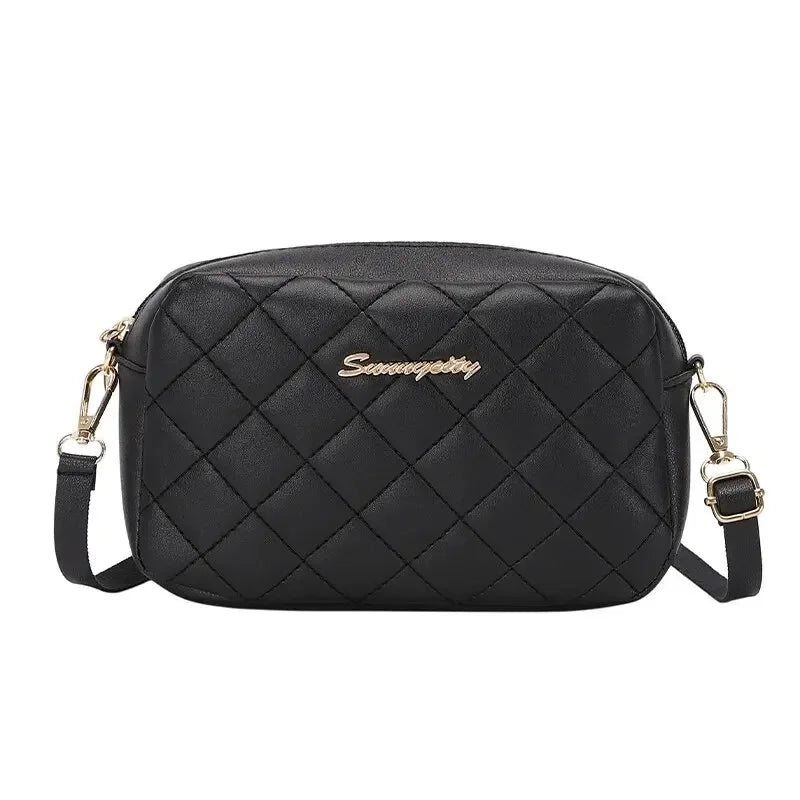 Simple Embroidery Checkered Crossbody Camera Bag For Women Checkered Crossbody Bag 5