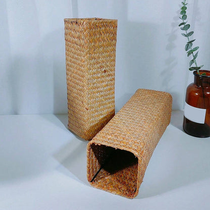 Creative Handmade Woven Flower Vase, Gypsophila Dried Flower Basket, Home Decoration Flower Arranger