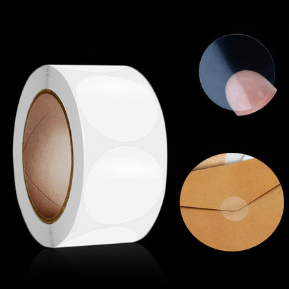 Self Adhesive Round Dot Sealing Stickers, Transparent Gift Packaging Envelope Sealer Labels for Retail Use
