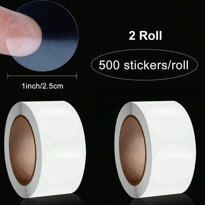Self Adhesive Round Dot Sealing Stickers, Transparent Gift Packaging Envelope Sealer Labels for Retail Use