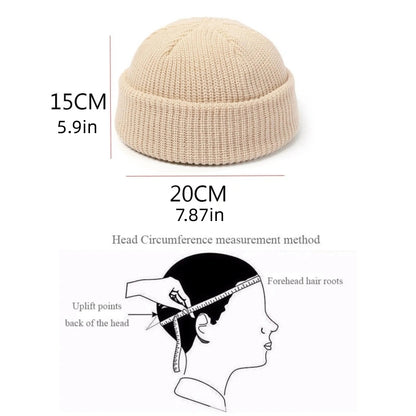 Wool Fashion Knitted Hat For Men  Women Simple Warm Skullies Beanie Cap Trendy Autumn Winter Solid  1