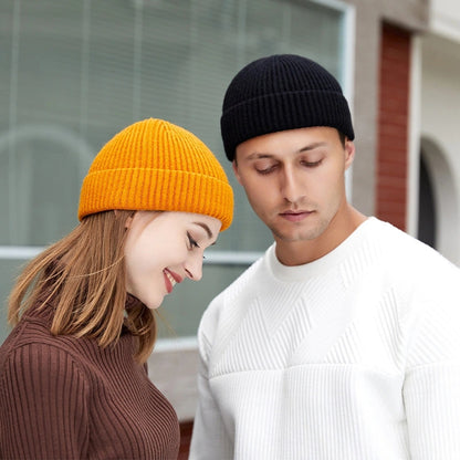 Wool Fashion Knitted Hat For Men  Women Simple Warm Skullies Beanie Cap Trendy Autumn Winter Solid  4