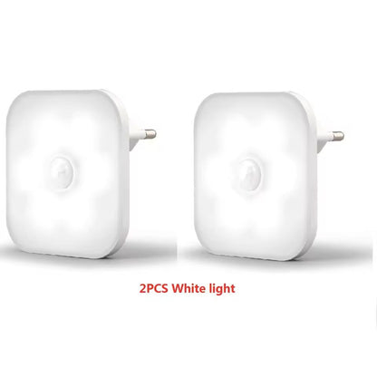 Wireless LED Motion Sensor Night Light EU Plug LED Night Lamp For Childrens Bedroom Bedside Table H 1