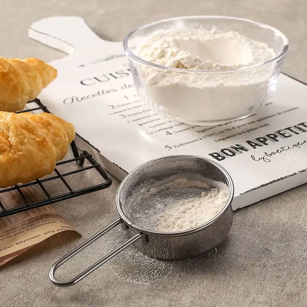 Small Handheld Fine Mesh Flour Sieve  Perfect For Baking Powdered Sugar  Chocolate Dusting 6