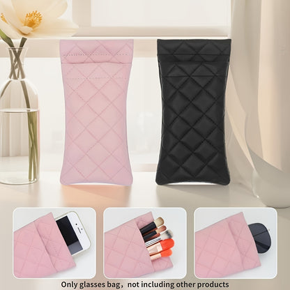 Portable PU Leather Sunglasses Case Soft Eyeglasses Pouch EasytoUse Squeeze Case For Protection 4
