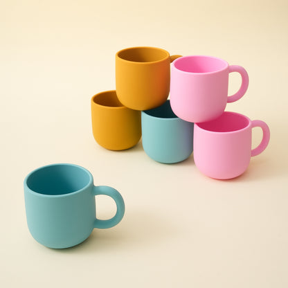 Portable Baby Silicone Cup Single Handle Baby Cups Pure Color Baby Water Bottle Perfect Baby Shower 1