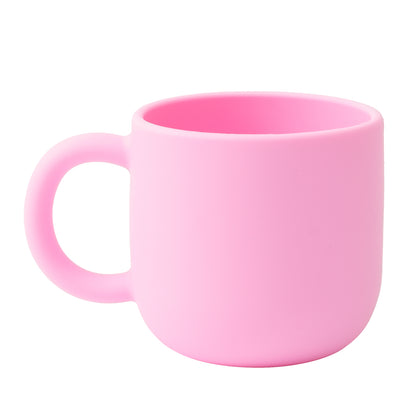 Portable Baby Silicone Cup Single Handle Baby Cups Pure Color Baby Water Bottle Perfect Baby Shower 4