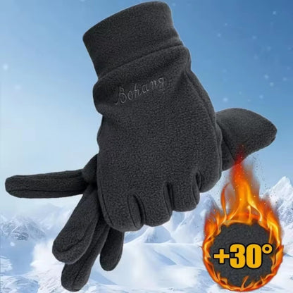 Winter Gloves For Men Thicken Thermal Fleece Full Finger Windproof Cold Resistance Skiing Cycling M 1