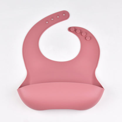 Adjustable Baby Silicone Tray Bib Waterproof Soft Feeding Bib For Newborns 7