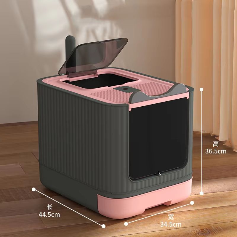 Pet UV Lights Top Drawer Litter Pan Fully Enclosed with In/out Door Control Disinfecting and Deodorizing For Cat Cat Lit