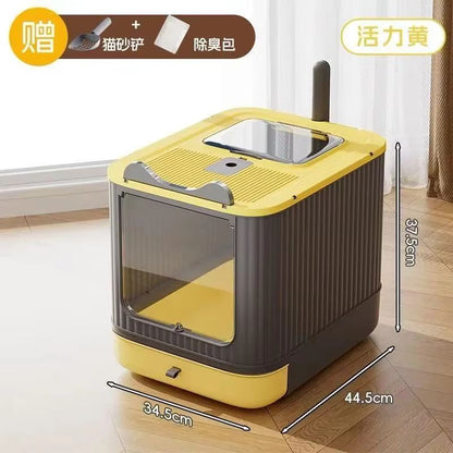 Pet UV Lights Top Drawer Litter Pan Fully Enclosed With Inout Door Control Disinfecting And Deodori 10
