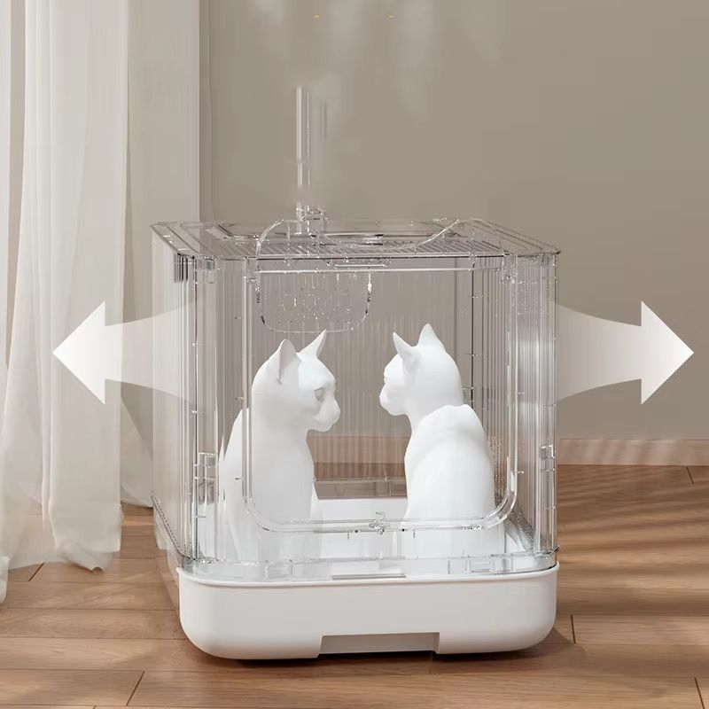 Pet UV Lights Top Drawer Litter Pan Fully Enclosed With Inout Door Control Disinfecting And Deodori 3