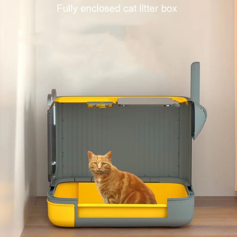 Pet UV Lights Top Drawer Litter Pan Fully Enclosed With Inout Door Control Disinfecting And Deodori 4