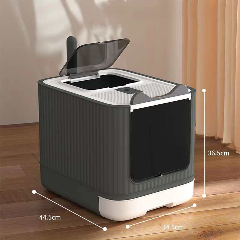 Pet UV Lights Top Drawer Litter Pan Fully Enclosed With Inout Door Control Disinfecting And Deodori 5